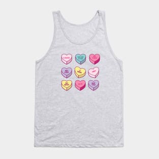 Sassy Anti Valentines Day Conversation Candy Hearts Tank Top